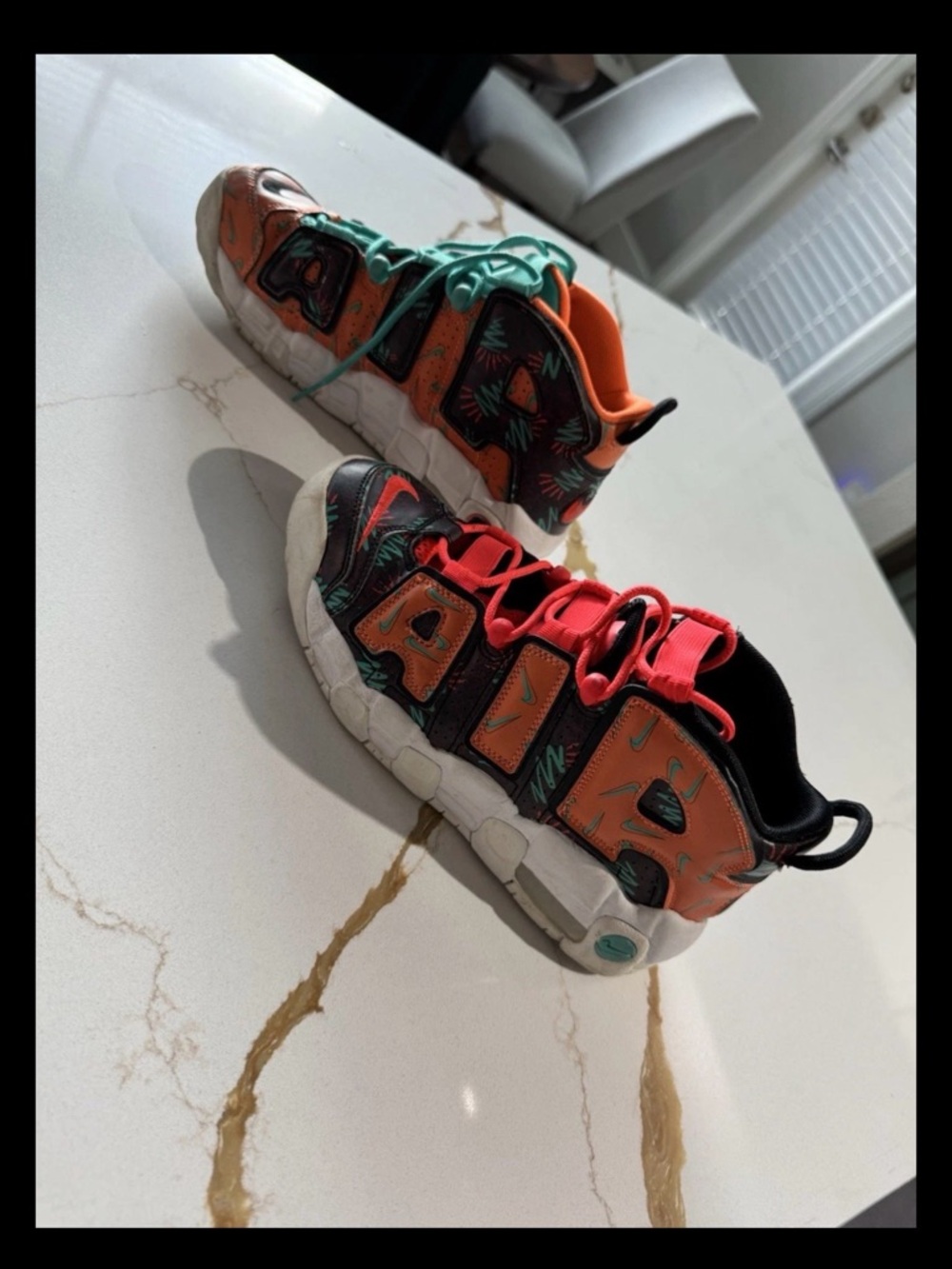 Nike Air Uptempo “What The” 90’s Orange Jade AT3408-800 Size 6Y